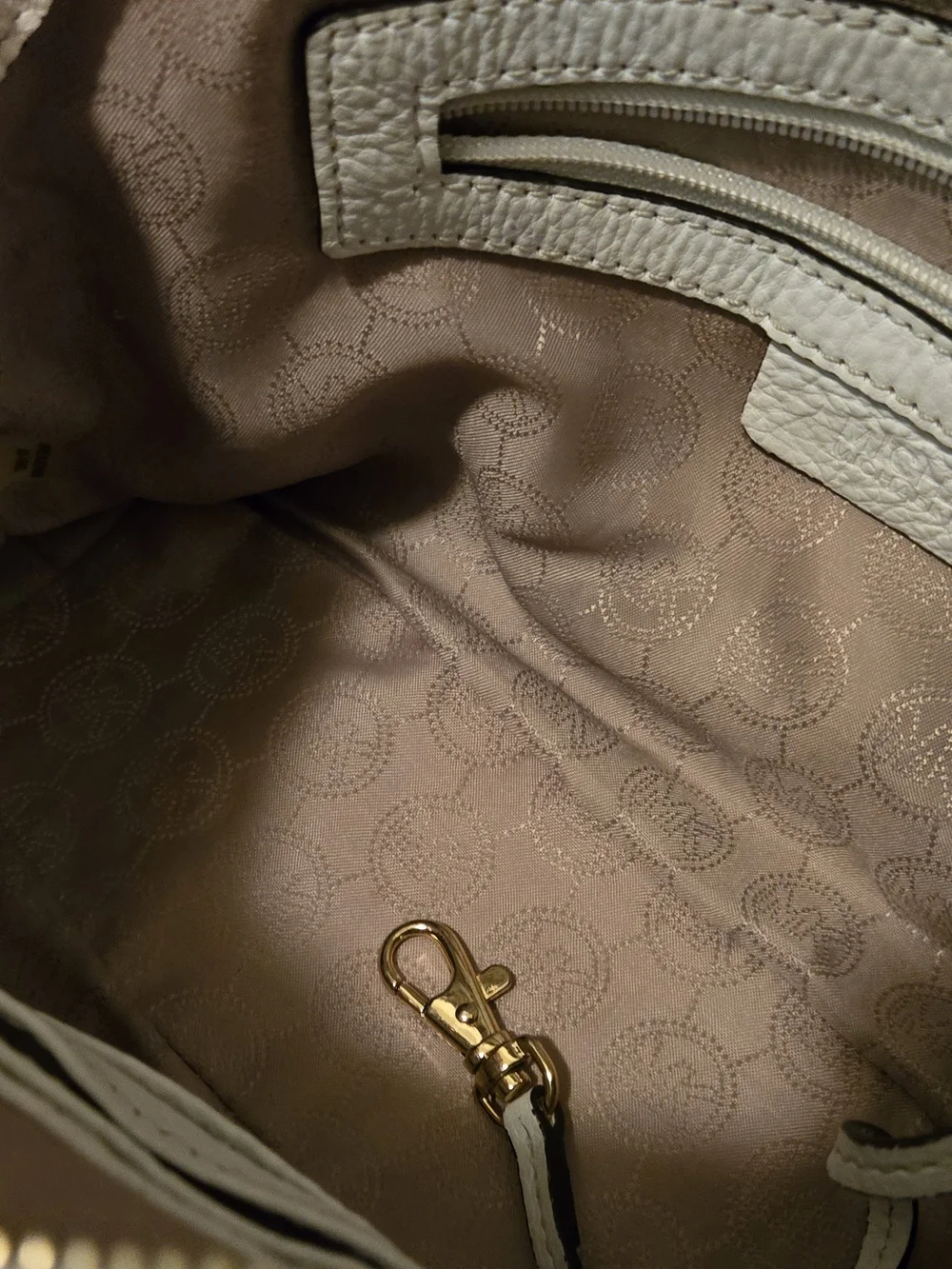 Michael Koros Women's Leather Crossbody Bag in White - Gold Hardware